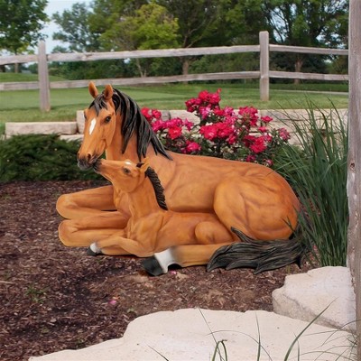 Design Toscano Motherly Love Pony Foal and Mare Horse Statue