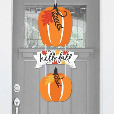 Big Dot of Happiness Jack-O'-Lantern Halloween - Hanging Porch Kids  Halloween Party Outdoor Decorations - Front Door Decor - 3 Piece Sign