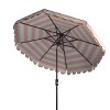 Maui Single Scallop Striped 9Ft Crank Push Button Tilt Umbrella - PAT8011 - Safavieh - 4 of 4