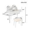 FURNIinspire Vanity Tables Corner Makeup Vanity Desk Dressing Table with Storage, Mirror, Stool, Adjustable Brightness, White, 44.09"*29.1"*37.4" - 3 of 4