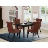 5-Piece Black Finish Solid Wood Top Rectangular Dining Room Set  (Seats-4) - 2 of 4