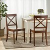NicBex Set of 2 Mid Century Acacia Wood Armless Dining Chairs with X-Shaped Backrest,Farmhouse Accent Chairs for Dining Room,Kitchen - 2 of 4