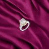 Slickblue Coronation Oval-Cut Halo Engagement Ring, Two-Tone Gold & Rhodium, 5.65ct, Size 5-10 - 3 of 3