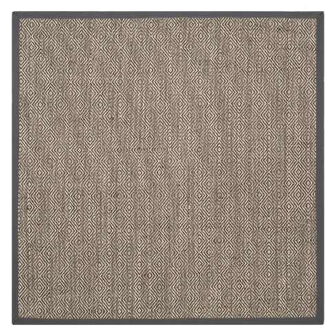 Modest square accent rugs 6 X6 Geometric Loomed Square Area Rug Natural Dark Gray Safavieh Target