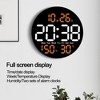 Digital Wall Clock, 10'' Round Wall Clocks Time Date Week Temperature Humidity Display Electronic Clock Modern Clock Decorative - 4 of 4