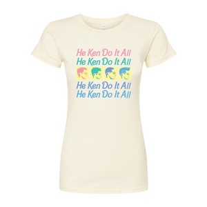 Women's - Barbie - He Ken Can Do It All Stacked Juniors Fitted Graphic T-Shirt - 1 of 2