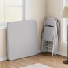 Folding Square Table, 37 Inch Portable Upholstered Card Table with Folding Legs for 4 People, Modern Foldable Game Table, Metal Dining Table - 3 of 4