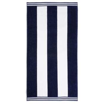 Cabana Stripe Cotton Standard Size Beach Towel or Chaise Lounge Chair Cover by Blue Nile Mills