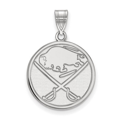 Black Bow Jewelry 14k White Gold Buffalo Sabres NHL Large Pendant