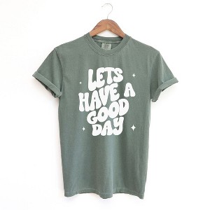 Simply Sage Market Women's Let's Have A Good Day Short Sleeve Garment Dyed Tee - 1 of 3