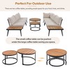 6-Piece Outdoor Patio Iron Modular Sectional Sofa Set with Nesting Coffee Tables and Side Storage Shelf - 2 of 4