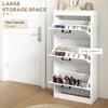 Yukimo Modern Shoe Storage Cabinet with 3 Flip Drawers, 15 Pairs Capacity, Slim Design for Entryway, White - 4 of 4
