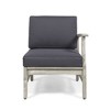 Dining Chairs, Right Arm Chair, Acacia Wood Frame Kitchen Chair, Outdoor Patio Chair, Thick Plush Cushions Side Chair - 4 of 4