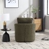 CAVINAS Modern Swivel Lounge Chair, Ergonomic Round Arm Accent Chair with PU Leather Upholstery, 360-Degree Rotating Base & Dual Pillow Support - 3 of 4