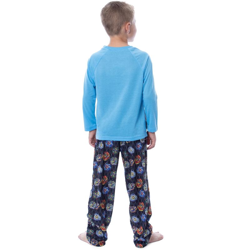 Beyblade Burst Boys' Spinner Tops Tossed Print Raglan Sleep Pajama Set Blue, 2 of 5