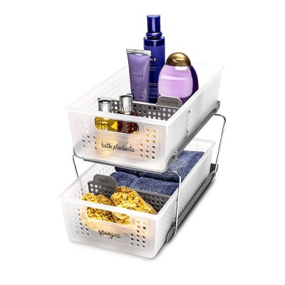 Two-Tier Organizer with Dividers Frost/Gray - Madesmart_3