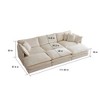 TiramisuBest Free Combination Comfy Upholstery Modular Oversized L Shaped Sectional Sofa With Reversible Ottoman, Beige Chenille - 4 of 4