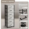 Sorbus Narrow 6 Drawers Nightstand with Steel Frame, Wood Top, Easy Pull Fabric Bins for Home, Bedroom, Office & Dorm - 3 of 4