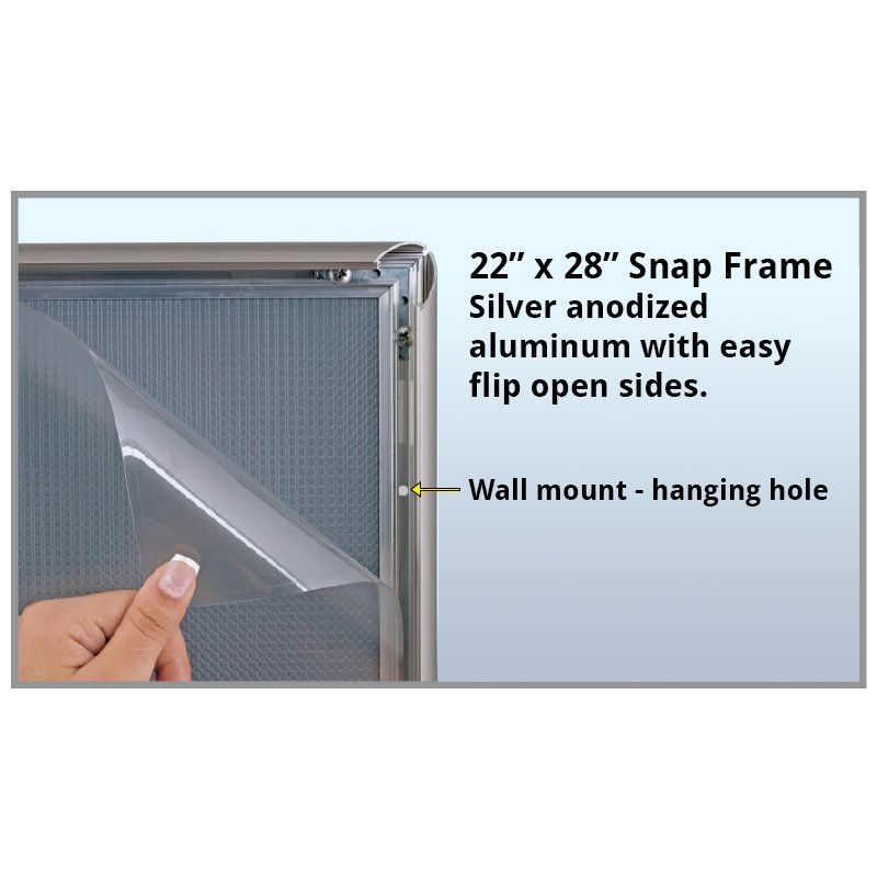 Azar Displays 30"W x 40"H Vertical/ Horizontal Large Format Snap Frame, 5 of 6