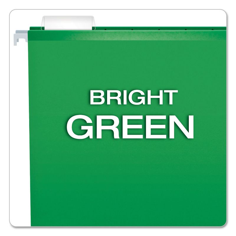 Pendaflex Reinforced Hanging Folders 1/5 Tab Letter Bright Green 25/Box 415215BGR, 3 of 9