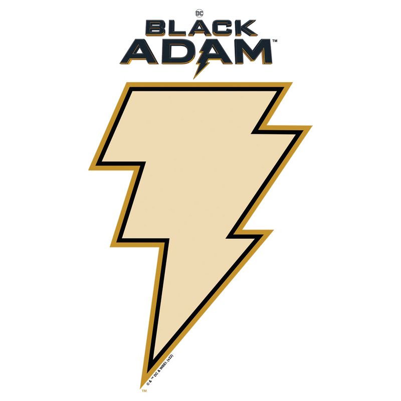 Men's Black Adam Yellow Lightning Bolt T-Shirt, 2 of 6