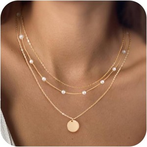 Layered Necklace Set for Women, 14K Gold/Silver Plated Multi-Pendant & Chain Collection - 1 of 4