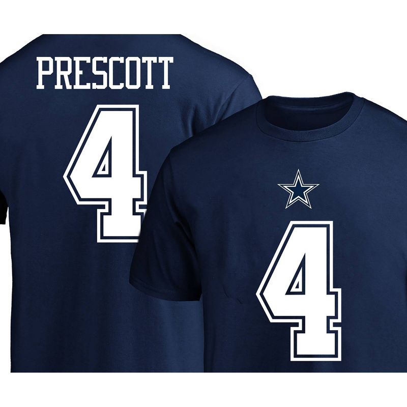 NFL Dallas Cowboys Men's Dak Prescott Big & Tall Short Sleeve Cotton Core T-Shirt, 2 of 3