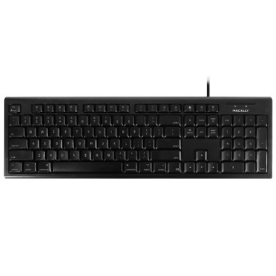 Macally 104 Key USB Wired Keyboard + Rubber Domed Keycaps