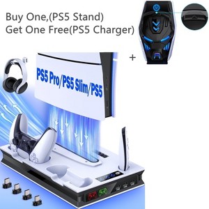 Beboncool PS5 Cooling Fan Stand with Dual Controller Charger Station for PS5-Pro White - 1 of 4