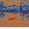 HomeRoots 16" X 30" Blue Brown And Red Lobster Indoor Coir Door Mat - 4 of 4