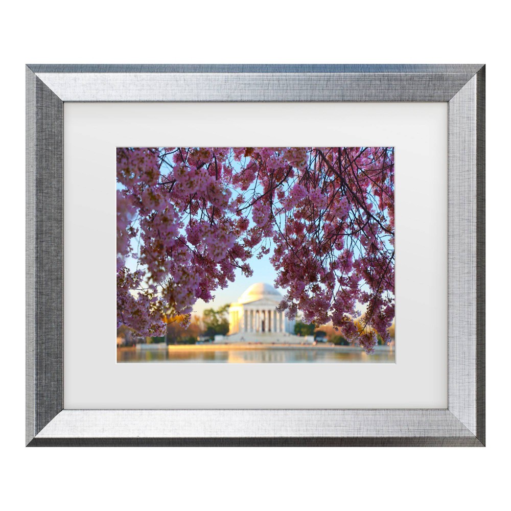 Trademark Fine Art 11"x14" Mich Catanzaro Jefferson Memorial Matted Framed Art Silver