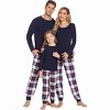 Ekouaer Family Matching Pajamas Christmas Sleepwear Long Sleeve Sleep Shirt with Plaid Pants Soft Loungewear Pjs Set - 3 of 4