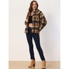 INSPIRE CHIC Women's Faux Fleece Button Down Casual Warm Plaid Jackets - 4 of 4