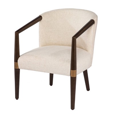 Berclun Upholstered Accent Chair White/Brown - Aiden Lane
