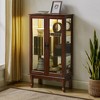 TIRAMISUBEST Curio Cabinet Lighted Curio Diapaly Cabinet with Adjustable Shelves and Mirrored Back Panel, Tempered Glass Doors - 4 of 4