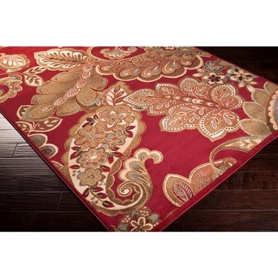 Gariel 6'7" x 9'6" Dark Red Synthetic Fur Rectangular Rug