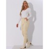 INSPIRE CHIC Women's Vintage Tartan Plaid Elastic Waist Straight Long Trousers - 2 of 4