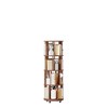 Okak 360 Rotating Bookshelf with Wheels, Solid Wood Narrow Bookcase with 4-Tier, Display Case for Living Room, Office, Bedroom, Walnut - 4 of 4
