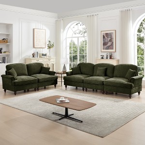 GDFStudio Sonne Modular Chenille Upholstered Sofa Set with Detachable Ruffle Skirts - 1 of 4