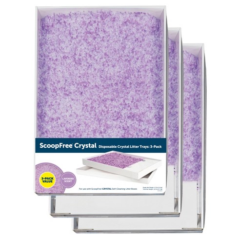 PetSafe ScoopFree Crystal Disposable Crystal Cat Litter Trays Lavender 3pk 13.5oz