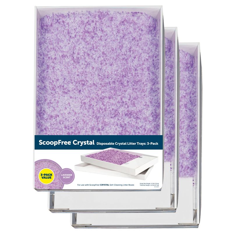PetSafe ScoopFree Crystal Disposable Crystal Cat Litter Trays - Lavender - 3pk/13.5oz, 1 of 12