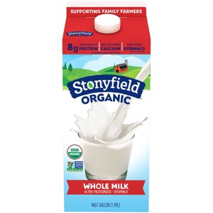 Stonyfield Organic Whole Milk - 0.5gal - 1 of 4