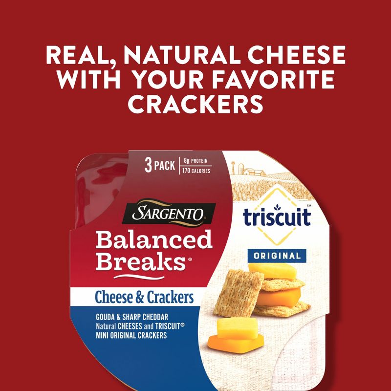 Sargento Balanced Breaks Cheese &#38; Mini Triscuit Crackers - 4.5oz/3ct, 6 of 12