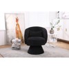 Akoasm Modern Upholstered Fabric Round Swivel Accent Sofa Armchair For Living Room & Bedroom-Black - 3 of 4