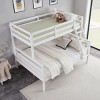 INFURNIC Beds Twin Over Full Bunk Bed with Guardrails Sturdy Wooden Frame and Ladder for Kids Teens, White, 78.35"*59.06"*61.81" - 2 of 4
