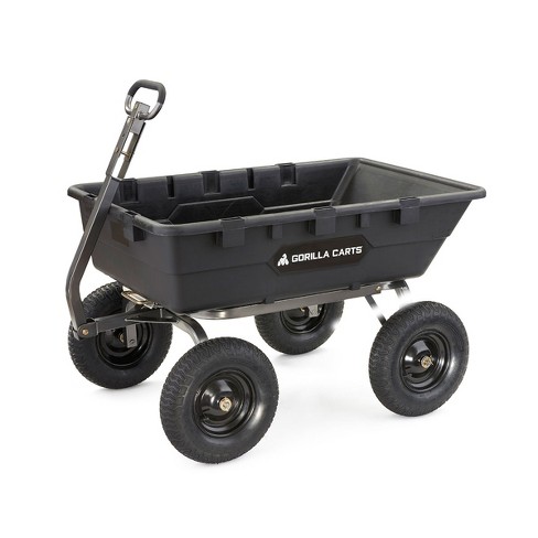 Gorilla Cart Heavy Duty Steel Utility Wagon Cart, Gray, 900 Pound Capacity