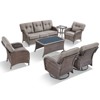 Belord Brown Wicker 7 Piece Patio Furniture Set with 5" Thick Cushions, Outdoor Patio Furniture Set with Swivel Gliding Rocker Chairs and Club Chairs - 4 of 4