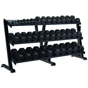 York Barbell 3-Tier   Professional Tray Dumbbell Rack Heavy Duty Steel Storage Rack for Home Gym - 1 of 1
