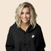 Dalix Heartly Ghost Embroidered Fleece Cropped Hoodie Cold Fall Winter Women - 3 of 4