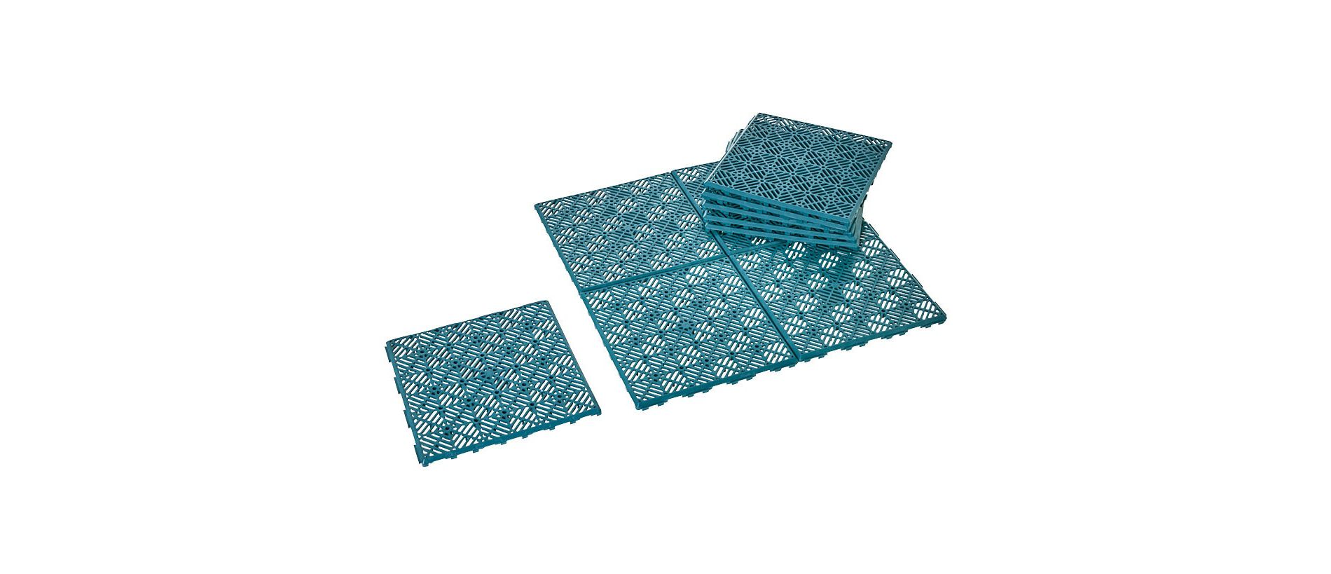 Interlocking Walkway Patio Tiles In Green or Terra Cotta - Set of 10